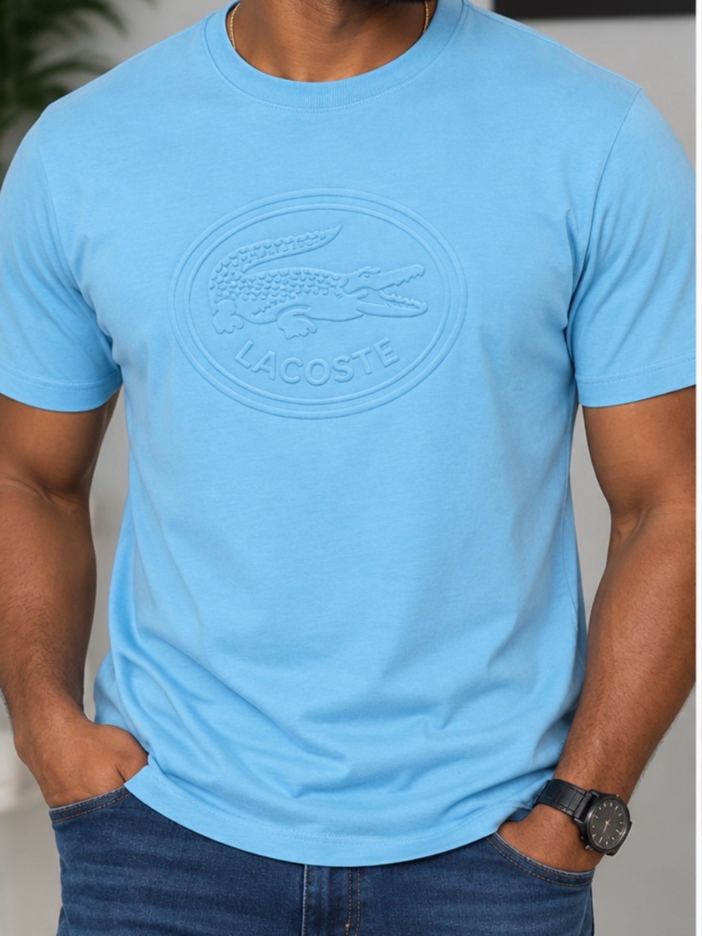 Lacoste Men's Logo T-Shirt Blue 2XL NWT